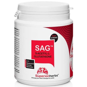 Superionherbs S-acetyl-L-Glutathion, SAG, 90 kapslí